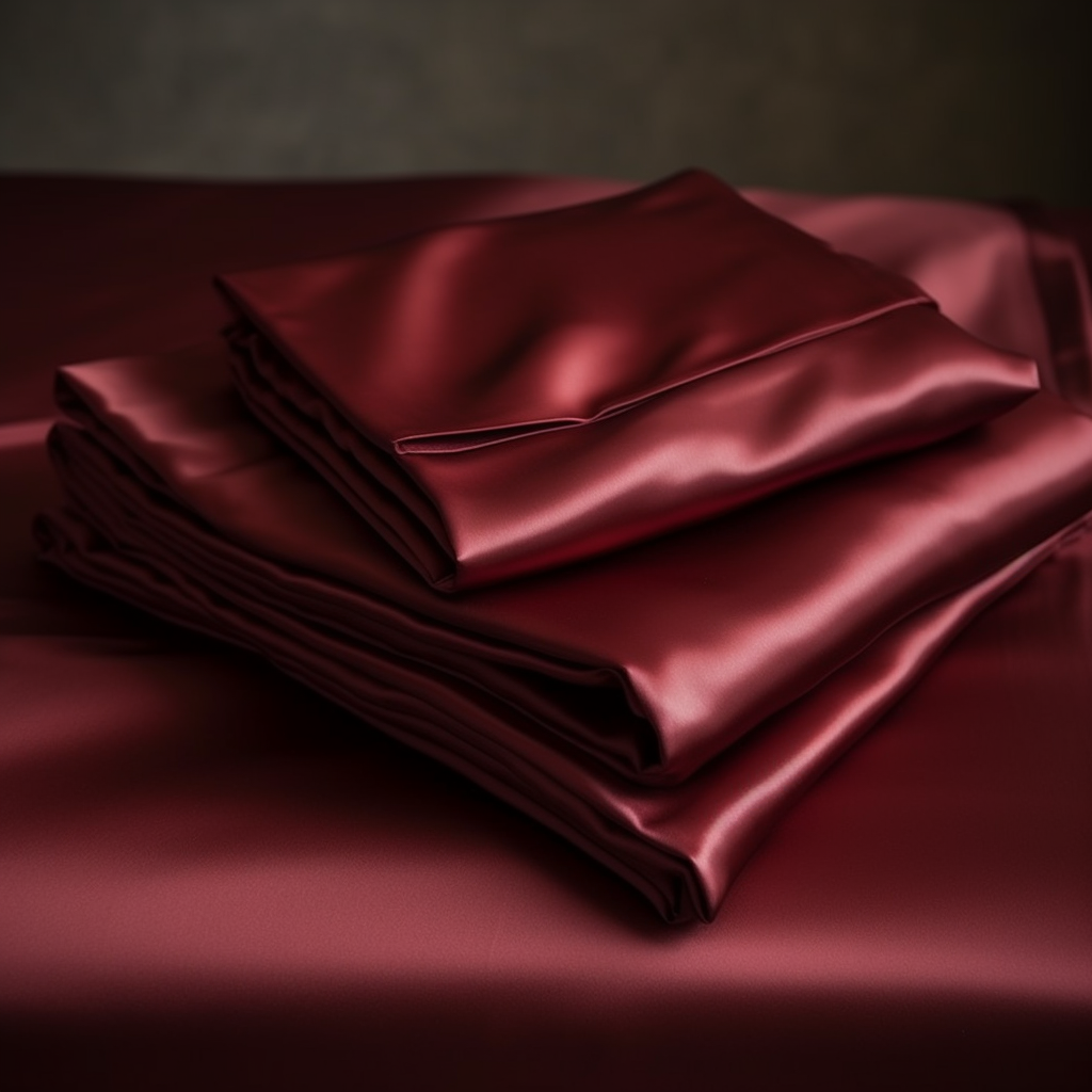 ( Burgundy ) Satin Pillow Case