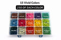 Vivid Colors Rubber Band Case | 15-Color Hair Styling Kit